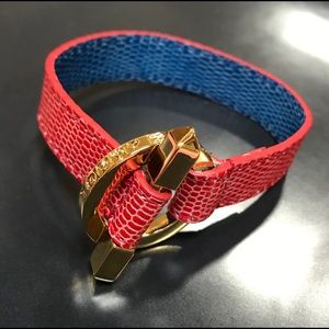 Tommy Hilfiger Leather 2 Tone Bracelet Red/Blue